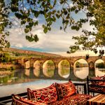 Diyarbakir, Turkey historic ten-eyed bridge view(on gozlu kopru)